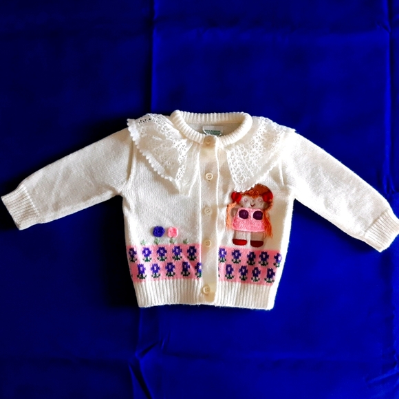 Vintage Other - Vintage Girl's Cardigan Sweater, size 0-6 months